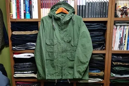 Engineered Garments 엔가 아틀란틱 파카 립스탑 올리브 S